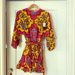 Rhodes Resort Ella dress in pink and yellow